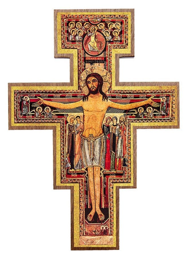 Intercession صليب خشبي معلق على الحائط من سان داميانو (8 بوصات) - Image 1